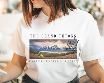 National Park Shirt, The Grand Tetons Shirt, Camping Tshirt, Yellowstone, Tetons Souvenir, National Park Gift, Nature Shirt, Hiking Lover