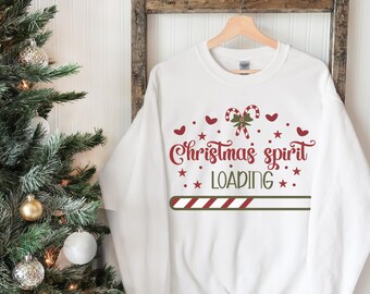 Camisa navideña divertida / Camiseta llena de espíritu navideño / Camisa de carga de espíritu navideño / Camisa de bebida navideña / Camiseta navideña divertida