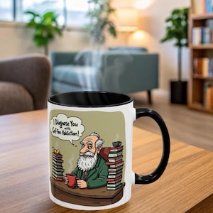Tazza Freud, regalo psicologo, tazza terapeuta, umorismo psicologico, Sigmund Freud, psicoanalisi, Pink Freud, il lato oscuro di tua mamma, divertente