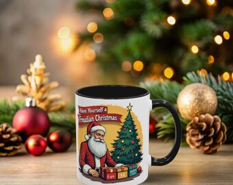 Taza de Freud, regalos de psicólogo, regalo de terapeuta, humor de psicología, Navidad de Freud, taza divertida con chiste de Freud, regalo de psicólogo, humor de terapia