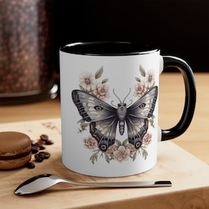 Butterfly Mug Boho, Moth Coffee Mug,  Butterfly Gifts for Women Unique, Coffee Tea Cup, Gift, Nature Lover, Birthday, Entymologist Gift,