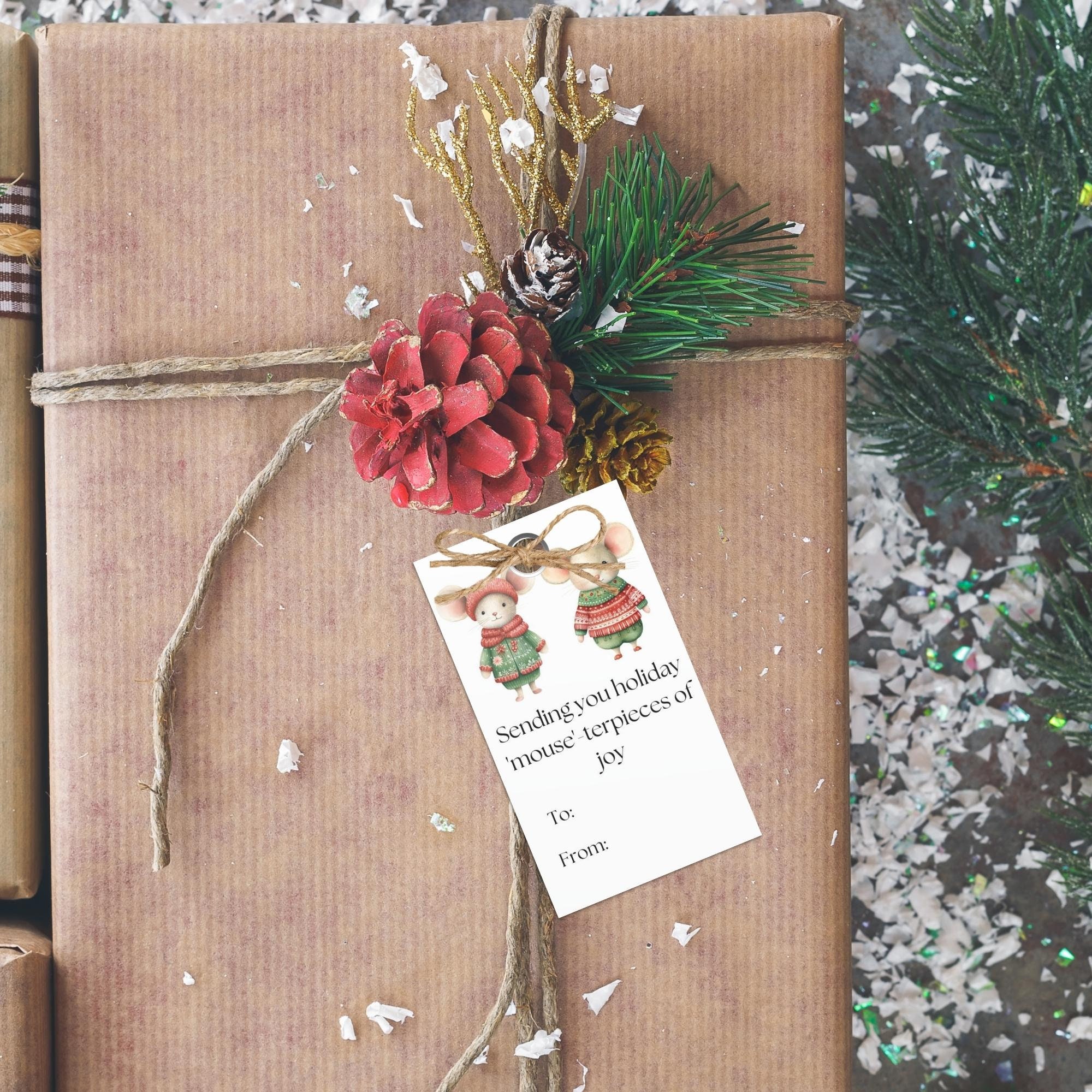Printable Christmas Gift Tags Mice, Printable to and From, Christmas ...