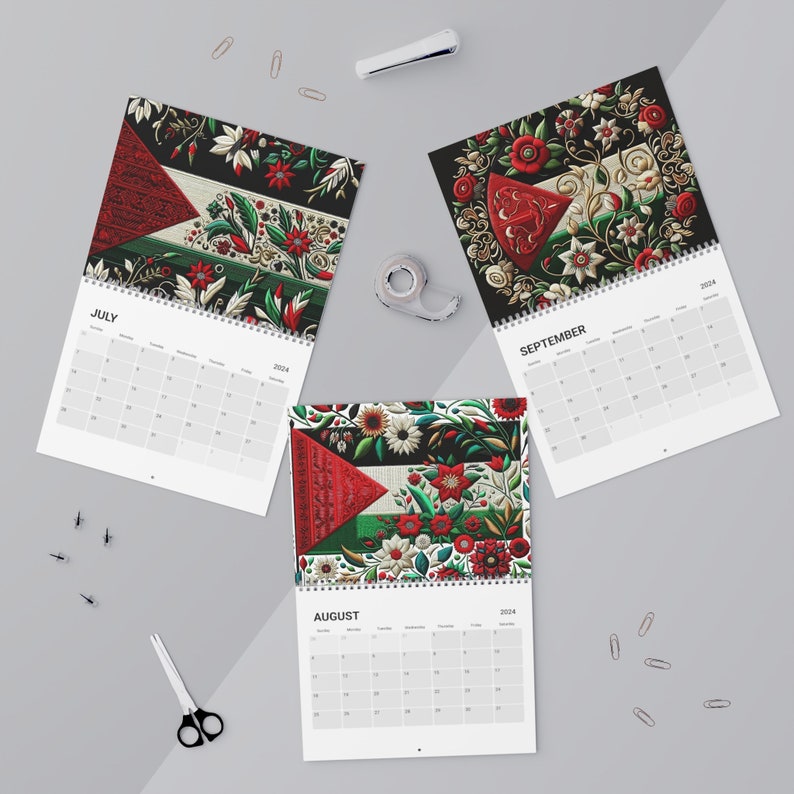Palestine Wall Calendar, Free Palestine, 2024 Hanging Calendar, Gift
