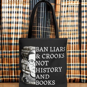 I Read Banned Books Tote Bag | Bibliophile Present | Library Bag Adult | I&#39;M With The Banned Tote Bag | Social Justice Gift | Bookish Tote