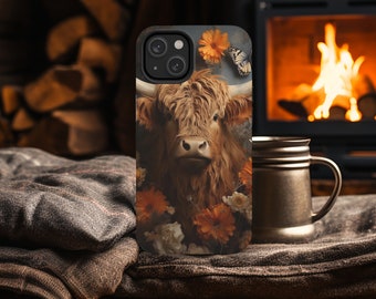 Highland Cow Phone Case, Iphone Case, 12 14 15 Pro Max, Smartphone Case, Western Phone Case, Tough Cases, Funny Cow Gift, Animal Lover, boho