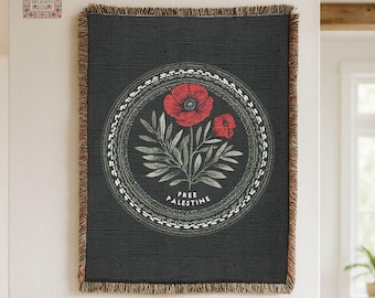 Manta Palestina Libre, Manta Keffiyeh, No es una Sandía, Manta Kufiya Palestina, Manta Amapolas Palestinas, Decoración Palestina