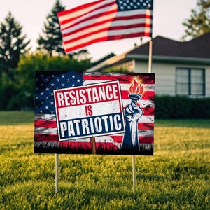 Resist Fascism Yard Sign, Anti Trump Political Statement, Social Justice Decor, Feminist Activist Gift, Hate Has No Home Here, Protest Sign