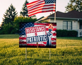 Resist Fascism Yard Sign, Anti Trump Political Statement, Social Justice Decor, Feminist Activist Gift, Hate Has No Home Here, Protest Sign