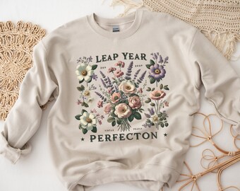 Verjaardagssweater met schrikkeldag | T-shirt verjaardagssprong | Schrikkeljaar | Vintage bloemenshirt | 29 februari | Cadeau vriend | Verjaardagscadeau sprong