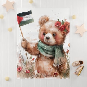 Palestine Fleece Blanket, Baby Shower Gift, Baby Blanket, Stroller Blanket, Crib Blanket, Palestine Flag Blanket | Palestine Throw Blanket