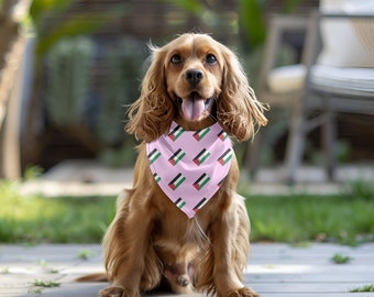 Palestinian Flag Pet Bandana Collar: Palestine Scarf for Dogs & Cats