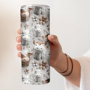 Scottish Highland Cow Tumbler 20oz, Water Bottle, Gift For Cow Lover, Highland Cattle, Just A Girl Who Loves Highland Cows, Tumbler w Straw