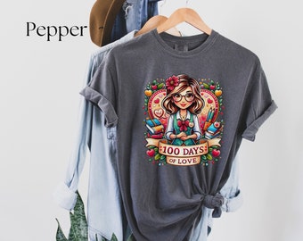 100 Days Of School Shirt | Teacher Shirt | Student Shirt | 100Th Day Of School Shirt | Valentines Day | Gift For Teacher | 100 Hearts Shirt