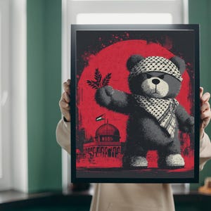 Banksy Palästina Bär Illustration, Palästinensisches Kinderzimmer, Palästina Kunstwerk | Palästina Poster | Palästina Poster | Freies Palästina