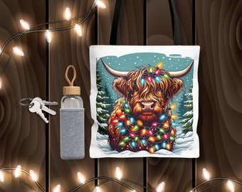 Highland Cow Tote Bag, Reusable Bag, Cow Lovers Gift, Library Tote Bag, Bag For Life, Gift For Her, Cow Lovers, Farm Animal Tote, Farmhouse