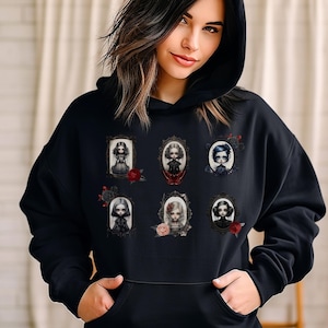Gothic Hoodie,  Edgy Clothing, Grunge Clothing, Gothic Sweatshirt, Zombies, Skull Smiley Sweater, blood Roses, Simple Sweatshirt, Unisex,