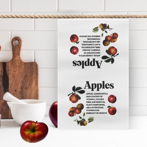 Kitchen Towel With Apples, Dish Towel, Teacher Gift, Apple Kitchen Decor, Apple Picking Towels, Fall Tea Towel, Farmhouse Kitchen Decor