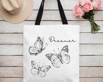 Schmetterling 'Dreamer' Canvas Tote Bag: Geschenk für Naturliebhaber