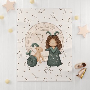 Constellation Baby Blanket | Astrology Plush Blanket | Baby Shower Gift | Moon And Stars Baby Blanket | Zodiac Swaddle Blanket | Soft Fleece