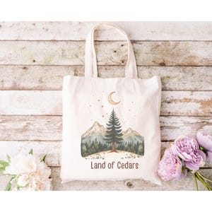 Lebanon Tote Bag, Lebanese Canvas Bag, Cedar Of Lebanon, Beirut Style Tote, Lebanon Floral Tote Bag, Lebanese Gift, Ramadan, Beirut