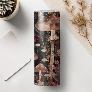 Mushrooms Tumbler | Cottage Core | 3D Inspired Mushroom Mug Gift For Women | floral Lovers Gift | Travel Mug | Coffee Mug | Fairycore