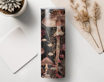 Mushrooms Tumbler | Cottage Core | 3D Inspired Mushroom Mug Gift For Women | floral Lovers Gift | Travel Mug | Coffee Mug | Fairycore