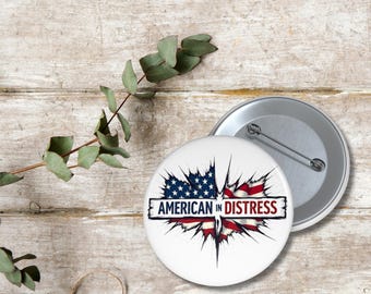 Anti Fascism Pin, Political Activist Badge, Anti Trump Protest Pin, Social Justice Gift,Resist Fascism Button,Upside Down Flag,Distress Flag