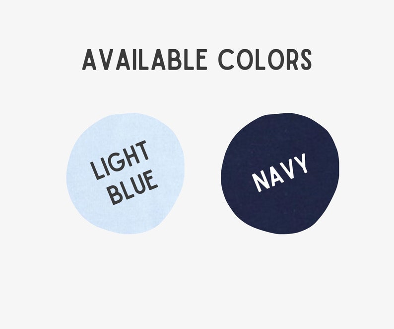 May include: Two color swatches, one light blue and one navy blue. The text "LIGHT BLUE" is written on the light blue swatch and the text "NAVY" is written on the navy blue swatch.