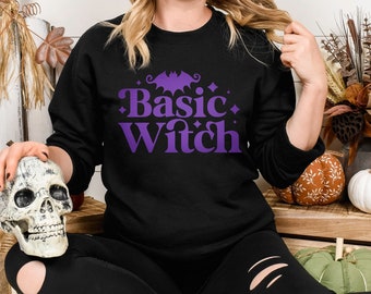 Basic Hexe Sweatshirt | Herbst-Sweatshirt | Hexe-Shirt | Halloween Pullover | Lustiges Halloween-Shirt | Hexe Hoodie | Herbst Pullover