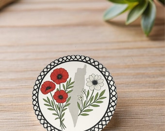 Palestine Button Pin | Free Gaza Pin | Palestine Flag Pin | Watermelon Pin | I Stand With Palestine | Free Palestine Pins Badge
