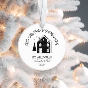 Personalized New Home Ceramic Ornament, First Christmas Housewarming Gift