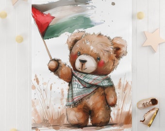 Baby Shower Gift, Baby Blanket, Stroller Blanket, Crib Blanket, Palestine Fleece Blanket | Palestine Flag Blanket | Palestine Throw Blanket