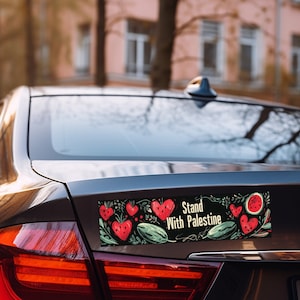 Palestine Watermelon Bumper Sticker | Waterproof Vinyl Sticker | Phone Laptop Sticker | Palestine Car Sticker Decal | Support Palestine