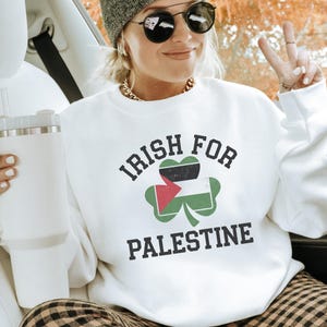 Ireland Palestine Shirt, Solidarity Tee, Freedom for Palestine, Irish Pride Apparel, Support Gaza Activism, Irish Sweatshirt,Palestinian