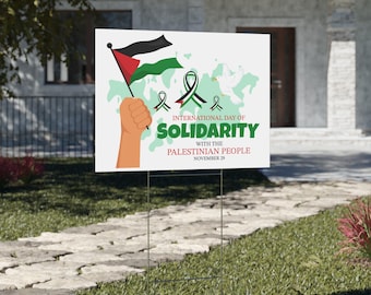 Palestine Solidarity Yard Sign | Stop The Genocide | Lawn Sign | Protest | Human Rights Sign | Free Palestine Flag | Support Palestine Sign