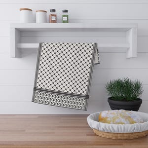 Asciugamano da cucina Kefiah della Palestina, Palestina libera, Kufiyeh, regalo di Natale palestinese, arredamento per la casa palestinese, regali per la casa araba, asciugamano da cucina,