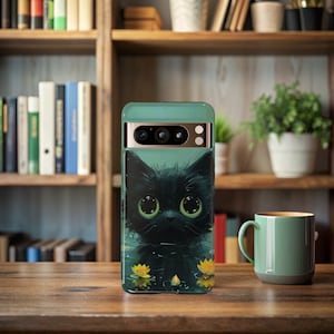 Van Gogh Phone Case Black Cat Meme Parody Cover fit for iPhone 15 Pro Max, 1 4 Plus, 13, 12, 11, XR & Samsung S24, S23, Pixel 8 Pro, 7
