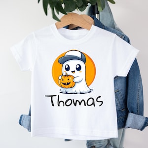 Boys Halloween Shirt, Personalized Halloween Name shirt, Personalized Halloween Shirt, Kids Halloween Shirt, Custom Ghost Halloween Shirt