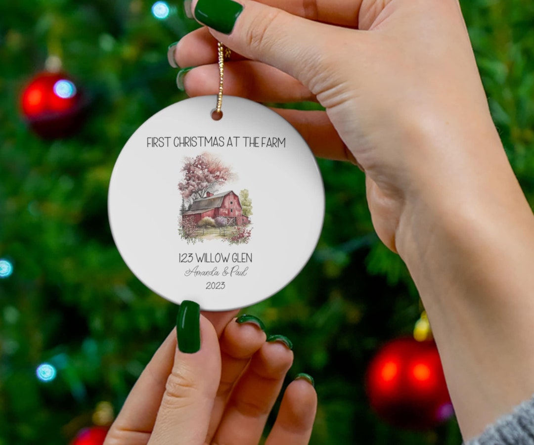 Farm Animal Christmas Tree Ornaments, Personalized Housewarming Gift ...