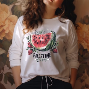 Palestine Watermelon Long Sleeve | Free Palestine Tshirt, This Is Not A Watermelon&#39; Palestine, Palestinian Gift, Keffiyeh,Palestine Clothing