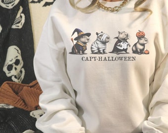 Capibara-sweater, capibara-kleding, capibara-shirt Halloween, Halloween-kostuum, Halloween-sweater, grappig capibara-sweater