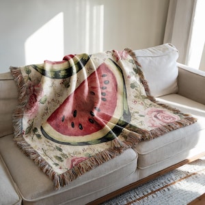 Palestine Blanket, Keffiyeh Throw Blanket, Cozy Couch Blanket, Palestinian Watermelon Throw, Palestine Poppies Blanket, Palestine Home Decor