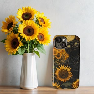Van Gogh Phone Case Cat Meme Parody Cover fit for iPhone 15 Pro Max, 1 4 Plus, 13, 12, 11, XR & Samsung S24, S23, A54, A53, Pixel 8 Pro, 7