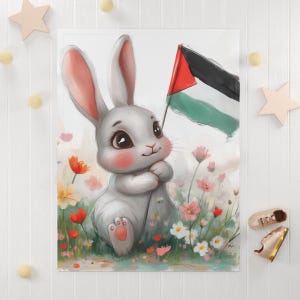 Palestine Throw Blanket, Palestine Flag, Easter Bunny, Kuffiyeh, Fleece Baby Blanket, Support Gaza, Traditional Tatreez, Baby Shower Gifts