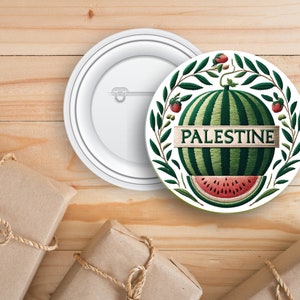 Palestine Button Pin | Free Gaza Pin | Palestine Flag Pin | Watermelon Pin | I Stand With Palestine | Free Palestine Pins Badge