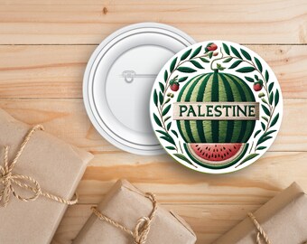 Palestine Button Pin | Free Gaza Pin | Palestine Flag Pin | Watermelon Pin | I Stand With Palestine | Free Palestine Pins Badge