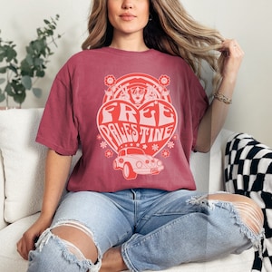 Pro Palästina T-Shirt | Free Palästina Tshirt | Groovy Retro | Palästina-Befreiung | Free Gaza, palästinensisches Geschenk, Gaza Shirt I Widerstand