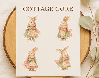 Bunny Sticker Sheet: Cottagecore Rabbit Stickers for Planners