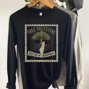 Palestine Watermelon Long Sleeve Tee, Free Palestine Lives, The Right of Return, Activist Apparel, Gift Human Rights, Palestinian Flowers