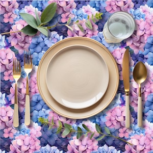 Hydrangea Flower Tablecloth, Floral Tablecloth, Cottage Core,Printed Table Linens,Housewarming Gift,Kitchen Dining Decor, flowers, spring